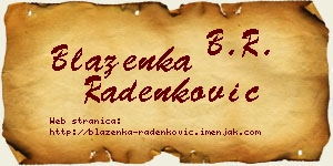 Blaženka Radenković vizit kartica